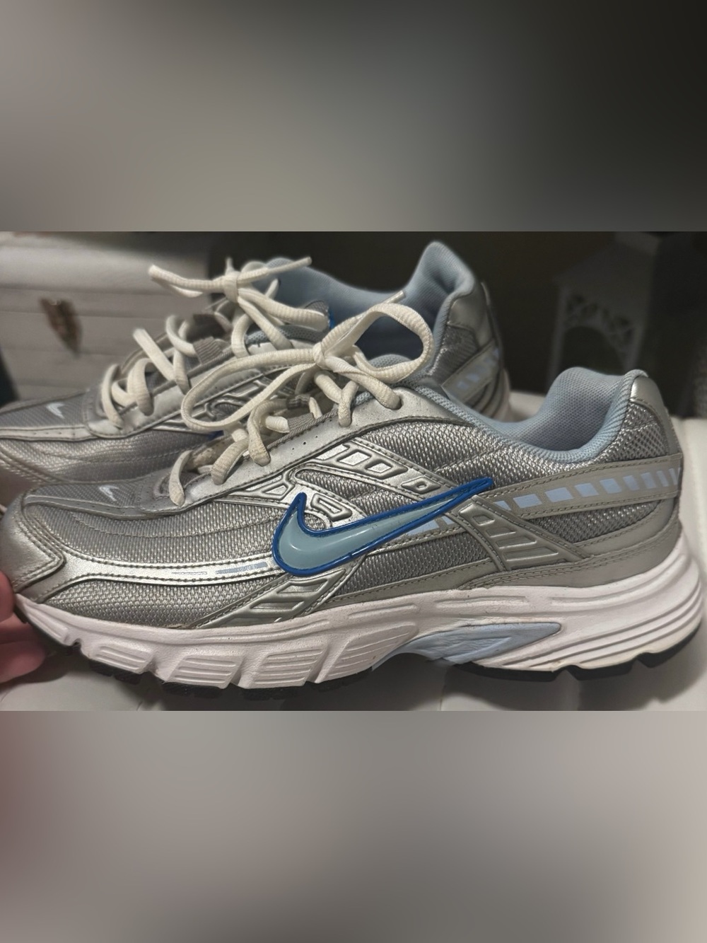 Nike Initiator Metallic Silver Ice Blue Sneakers women’s running shoes